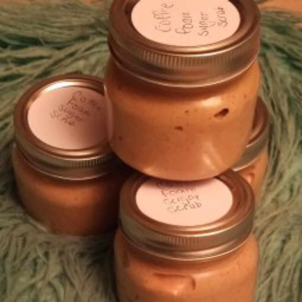 Foam sugar scrub